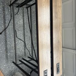 Narrow Console Sofa Table with Power Outlets, 5.9" Dx39.4 Wx31.1 H Long