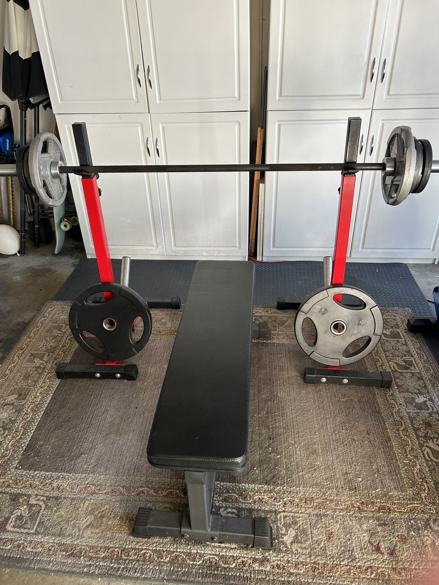 Awesome Bench W/ Weight Set And Stand