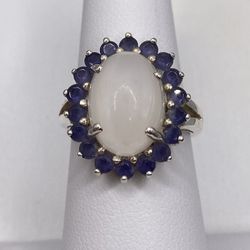925 Moonstone & Tanzanite Ring 