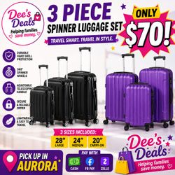 3 Piece Spinner luggage set BRAND NEW IN BOX ONLY $70