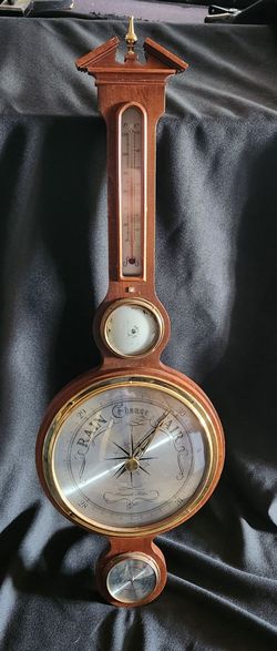 Vintage Howard Miller Olympia 612-721 Banjo Weather Station 37" Barometer Thermometer hygrometer