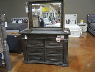 Design Works Coopers Beach 8 Drawer Dresser - Weathered Charcoal | Chest Of Drawers | Bureau
