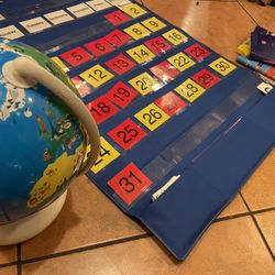 Kids Childrens School Calendar Decorations Classroom Globe Toy