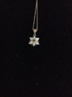 Opal pendant with gemstone sterling silver