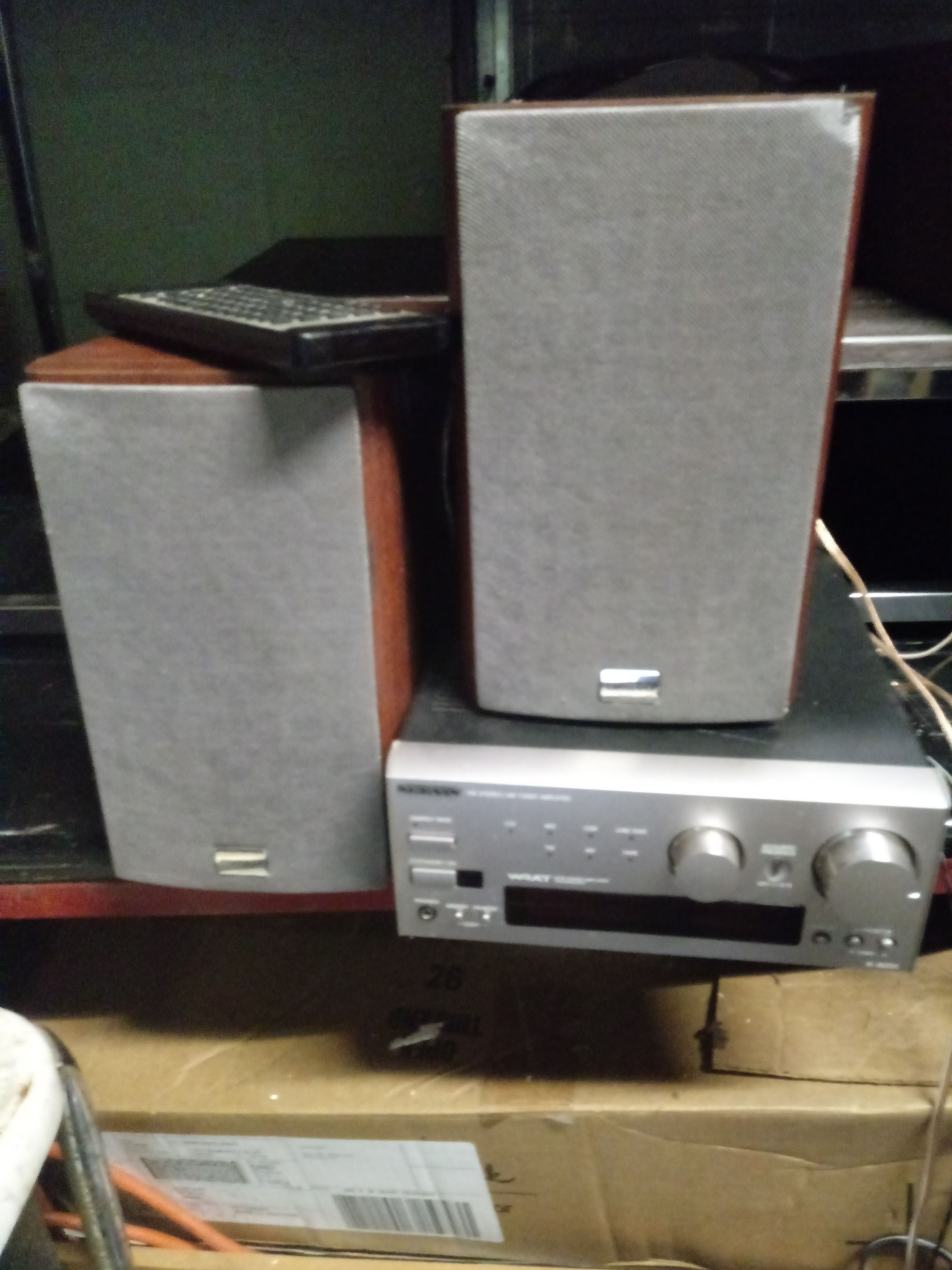 Onkyo Small Stereo Deck with speakers and remote