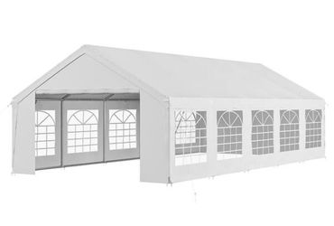 32 ft. x 16 ft. White Outdoor Event Tent with Sidewalls, Waterproof Canopy for Parties