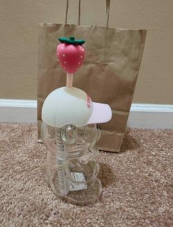 Starbucks Bearista pink glass cup