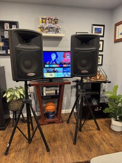 Two harbinger speakers aps12