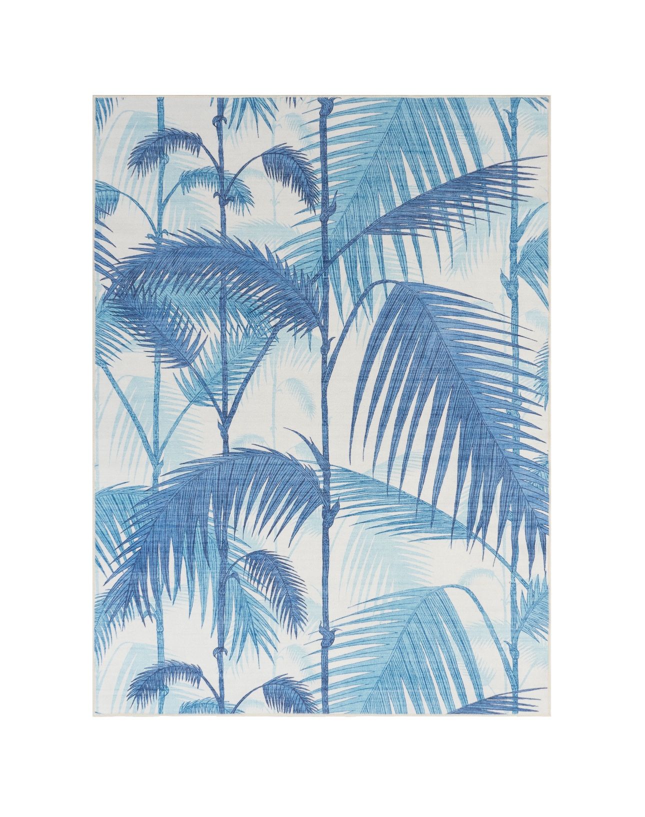 8/10 Tropical Design Blue Palm Tree Rug Carpet