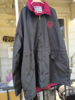 VTG 90s Champion USA Olympic Committee Jacket Windbreaker NWT Black Maroon  Size XL