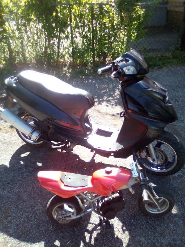 2008 GY6 150cc Scooter 50cc 2-stroke Pit Bike Scooter Needs A Starter To Run Pit Bike Runs But Needs A Gas Filter