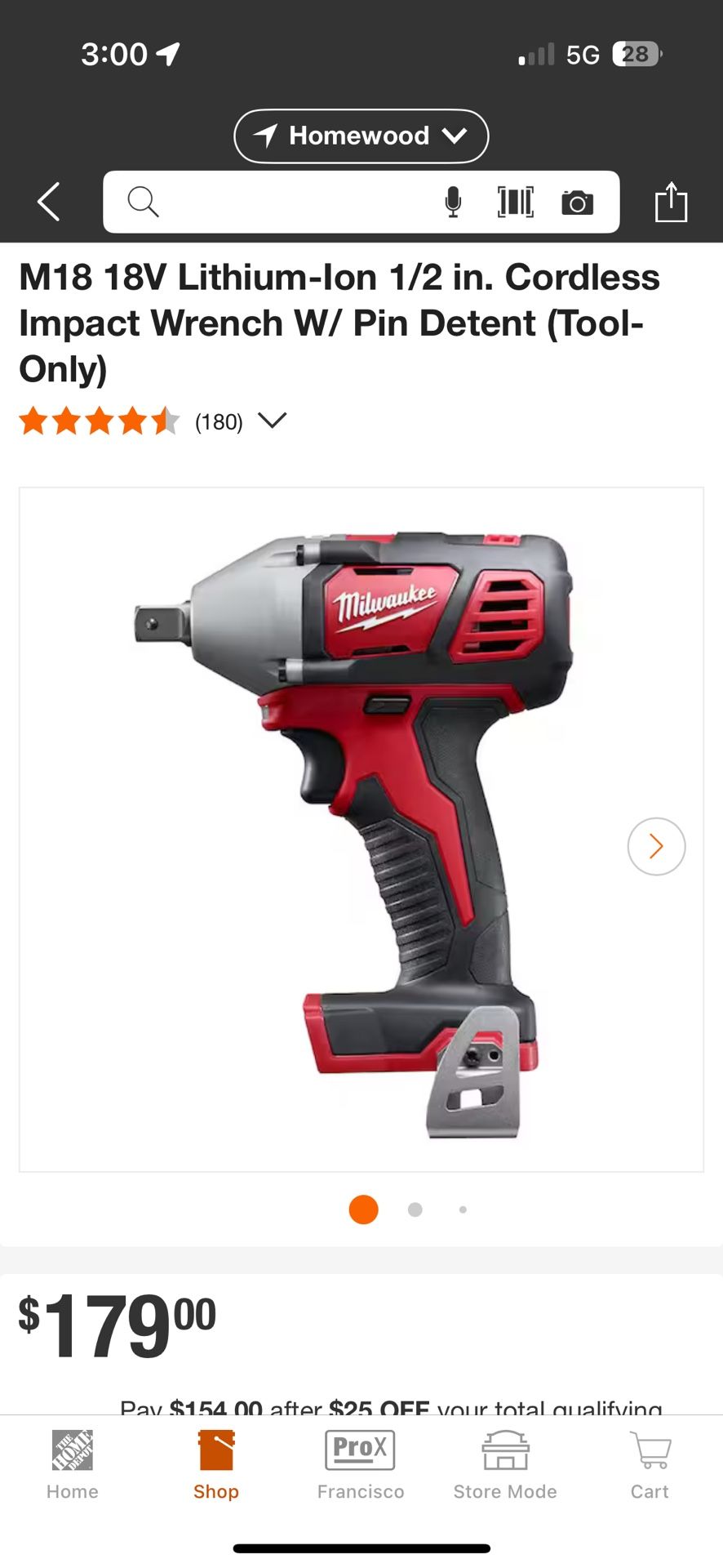 Milwaukee M18  1/2 Impact 