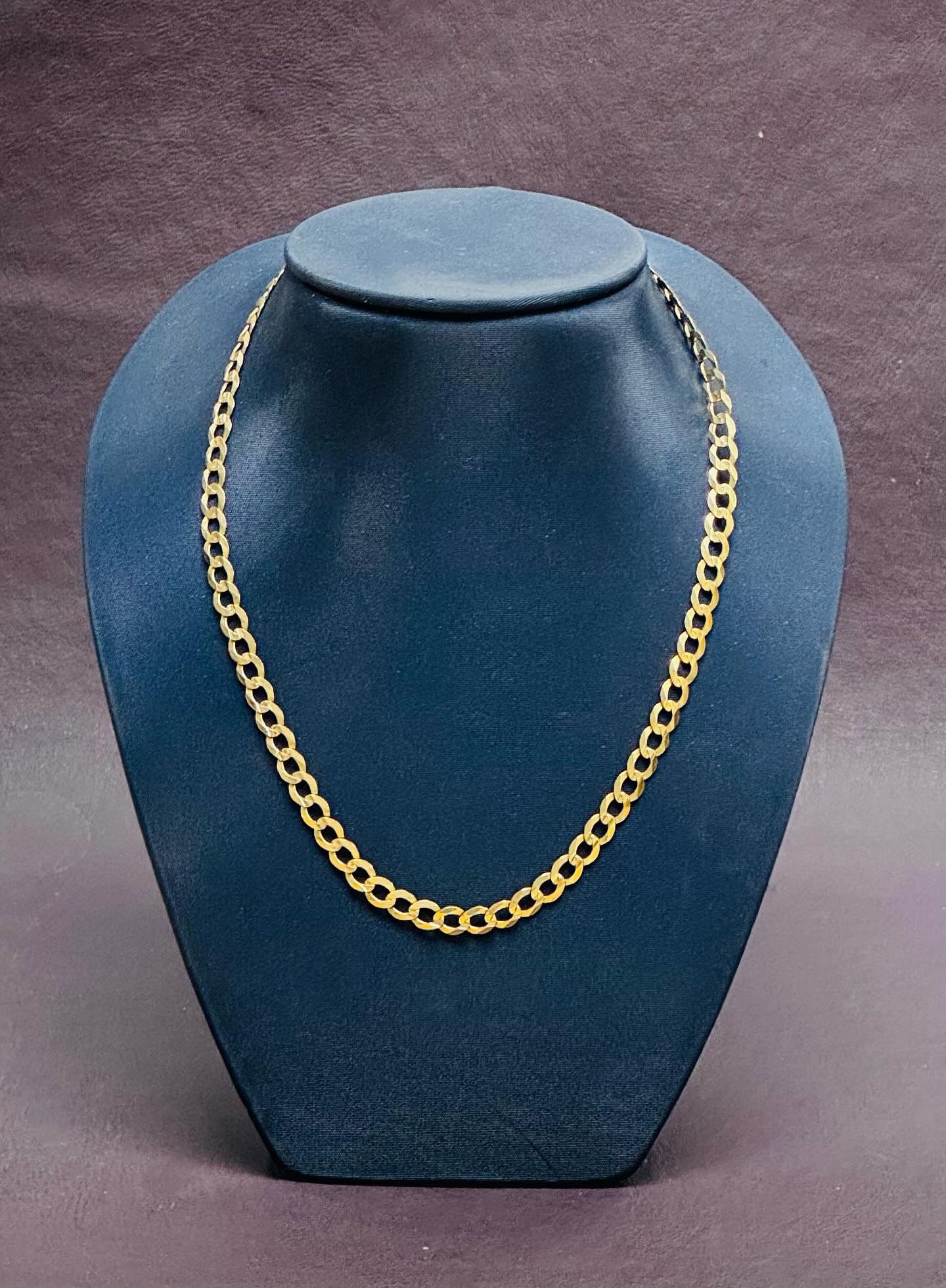 Gold Concave Curb Chain