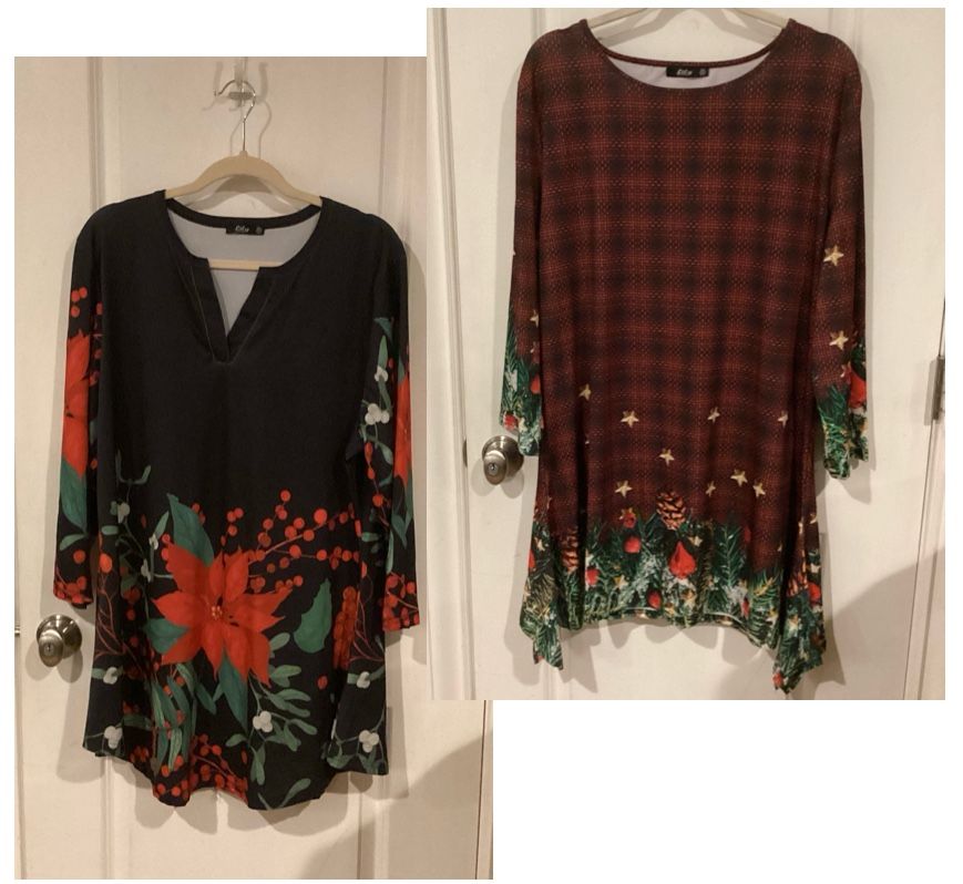 Women’s Size 1XL Tunic tops, Christmas Theme, Lily (16-18)