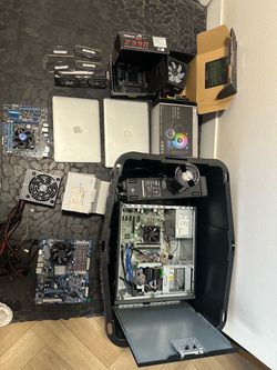 Massive PC Parts & Laptops Lot – Motherboards, RAM, GPU, Coolers, Power Supplies & MacBooks