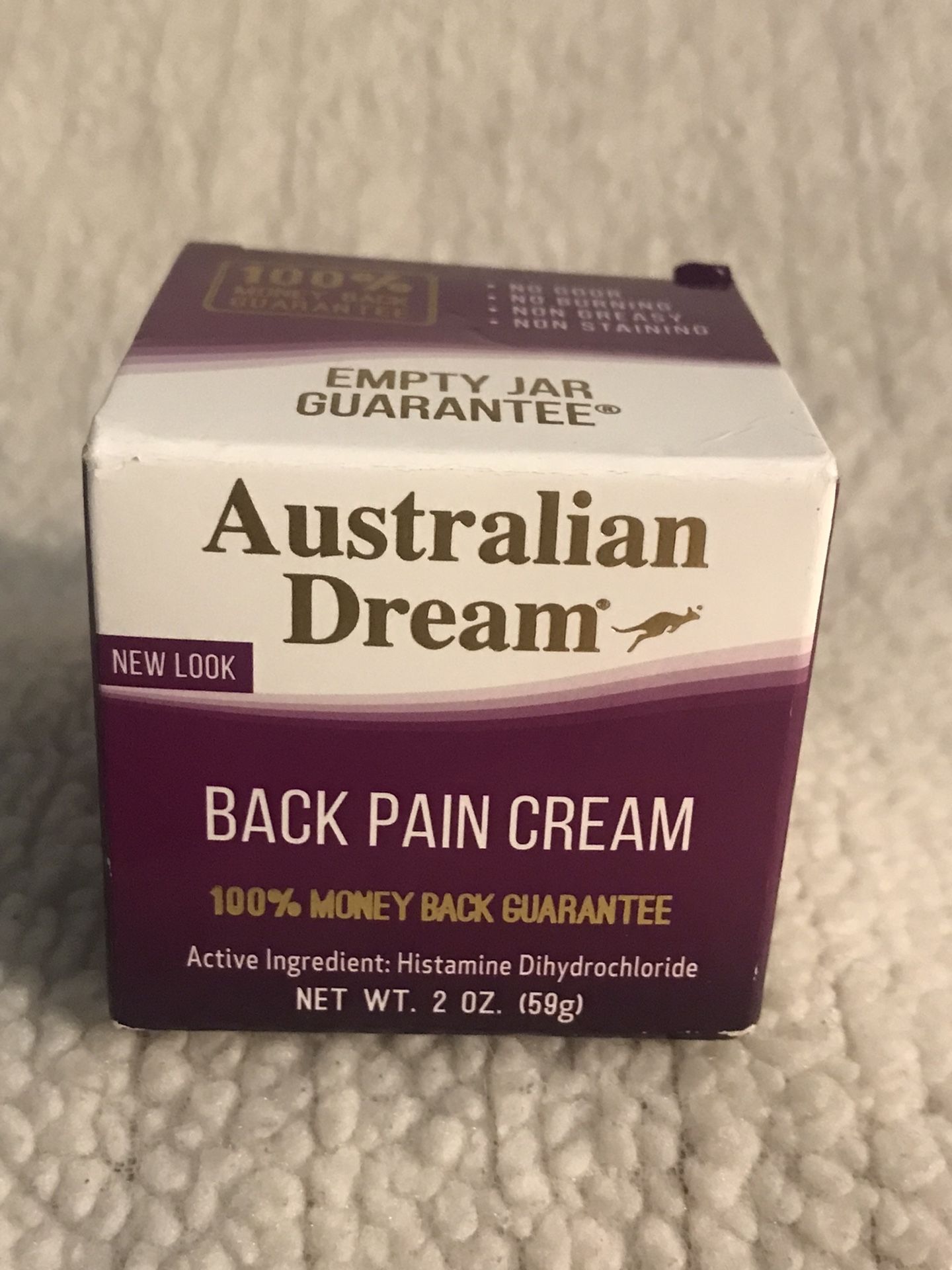 Australian Dream Back Pain Cream 2oz. 12/2022