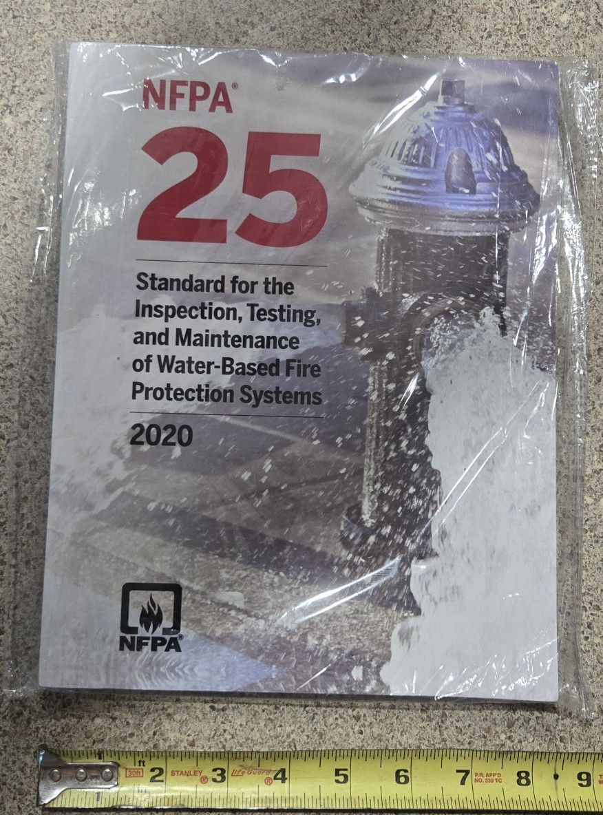 NFPA
NFPA 25, Standard for the Inspection, Testing, and Maintenance of Water-Based Fire Protection Systems 2020 ed.