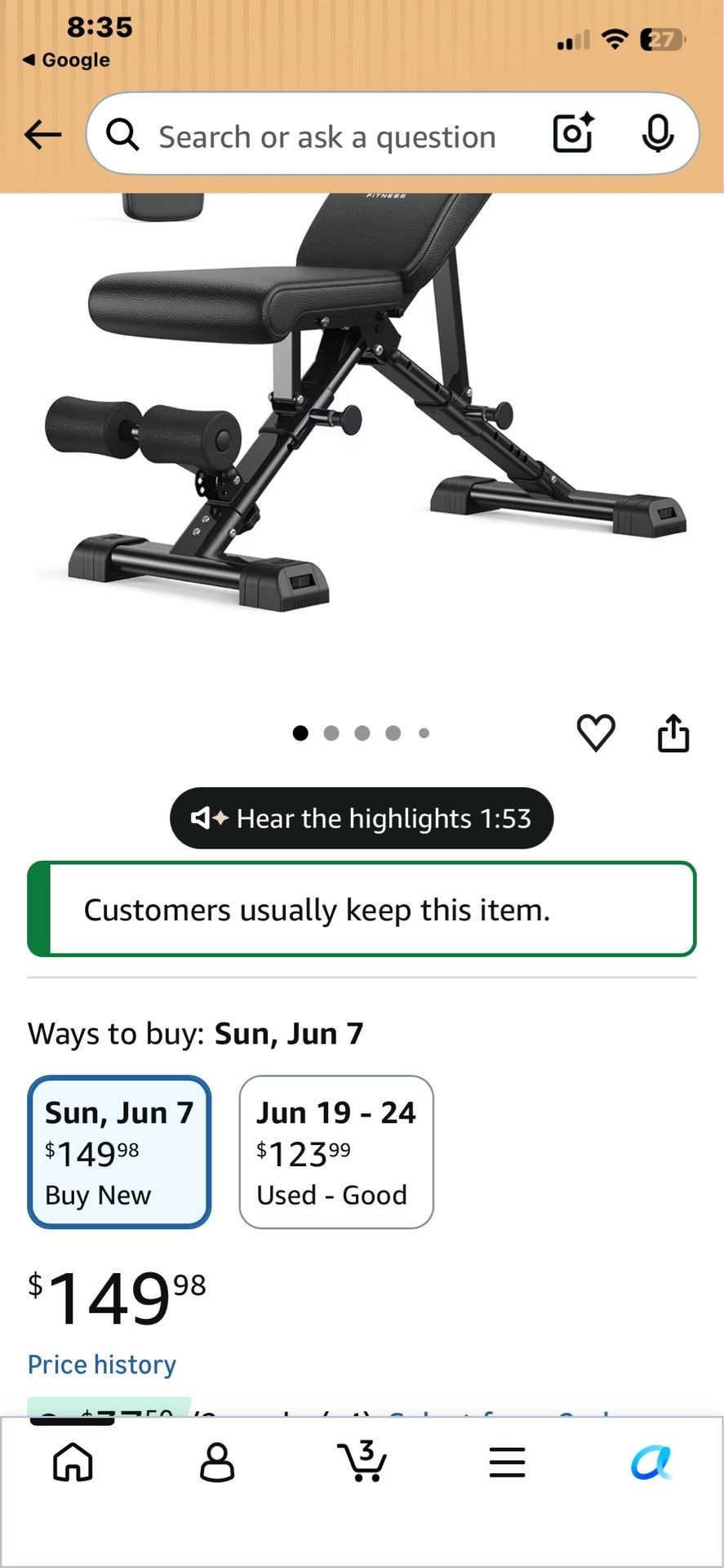 Fly bird adjustable weight bench