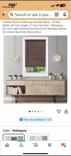 (5) Mahogany Cordless Room Darkening Venetian Blinds - 22.5” Width - $50 for all 5 OBO