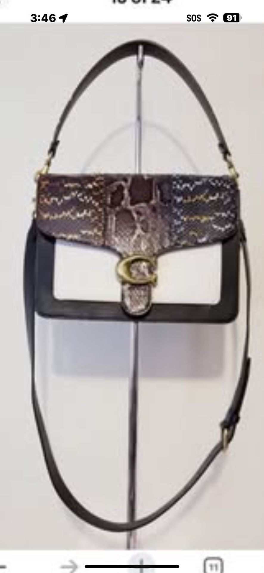 Coach Tabby Shoulder Bag In Snakeskin