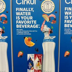 Cirkul Stainless Steel Water Bottle With 2 Flavor Cartridges