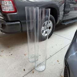 Tall Glass Cylinder Vases 40”