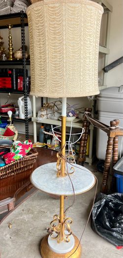 antique floor lamp gold and marble