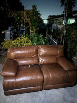 Brown Power Reclining Loveseat
