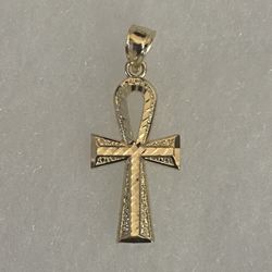 10k Real Gold Ankh Pendant Charm