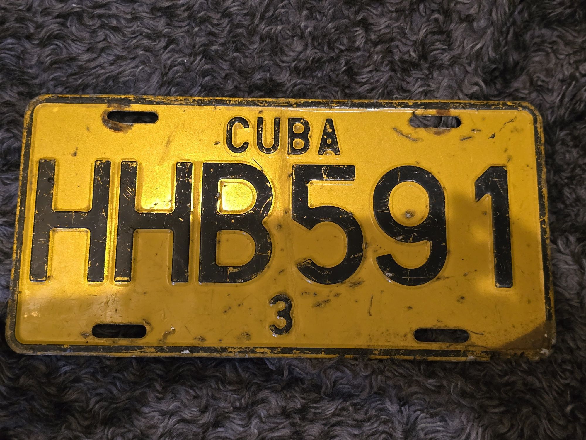 Vintage Cuban License Plate – Republic of Cuba Authentic vintage license plate from Cuba,