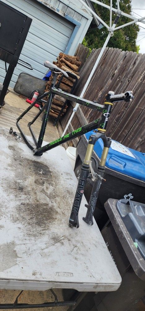 Custom Alloy Titanium Frame With Gas Fork Carbon Seat Wheels Etc Incomplete Project