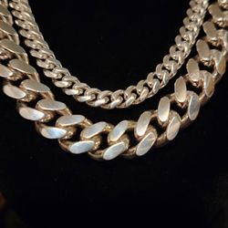 5mm & 10mm 925 SIlver Italian Made Miami Cuban Link Chains