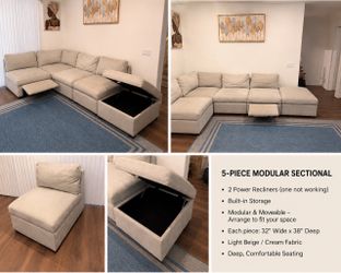 Thomasville 5-Piece Modular Sectional ā Power Recliners & Storage