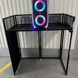 Rockville ROCKBOOTH XL DJ Event Booth Facade w/Built in Table+Travel Bag+Scrims