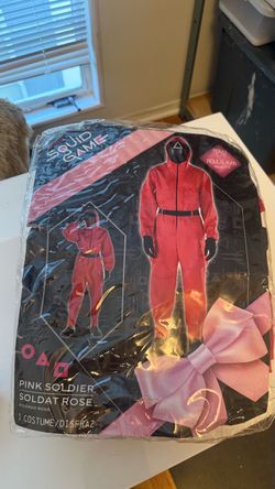 Squid Game Pink Guard Costume + Black Mask (Never Worn)