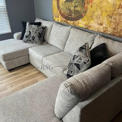 Megginson U Shaped Modular Sectional With Double Chaise 🌟 Matching Ottoman, Swivel Chair Options Mention Jon Green to the staff to confirm this price