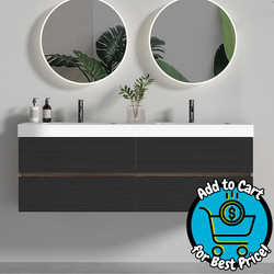 Grace Modern Floating Bathroom Vanity 60" Double Sink