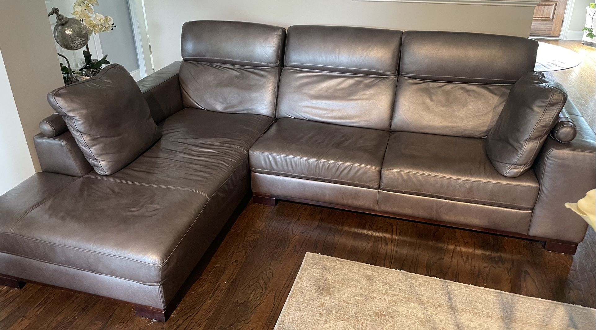 L Shaped 2 Piece Leather Sofa