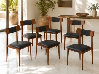 Danish style 6-piece set dining chairs