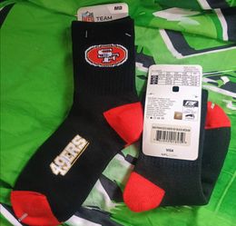 Rare black San Francisco 49ers NFL Socks Size 5-10 mens $25 each