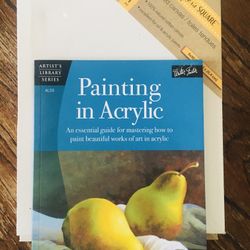 Mastering the art of painting in acrylic book and two canvas is