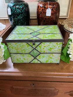 Large Stained Glass “Meadow” Cremation Chest- Located in Shelton