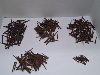 Vintage Square Head Nails Over 350  Rusty