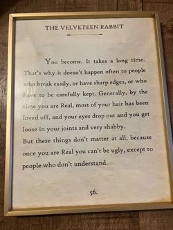 2 gold colored picture frame with book quotes