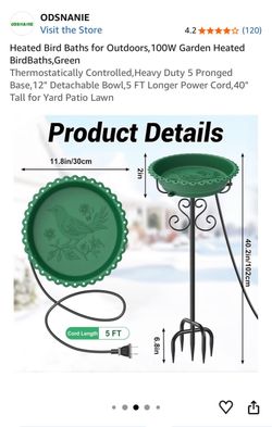 Heated Bird Bath Green