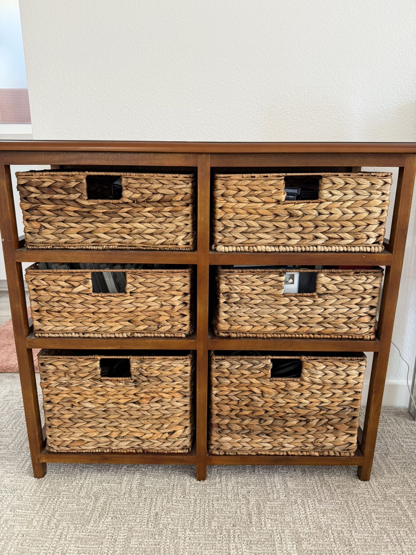 Solid Wood 6 Drawer Storage Cabinet