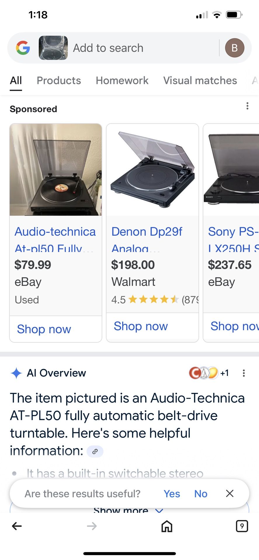 Audio-technica RC and USB turntable
