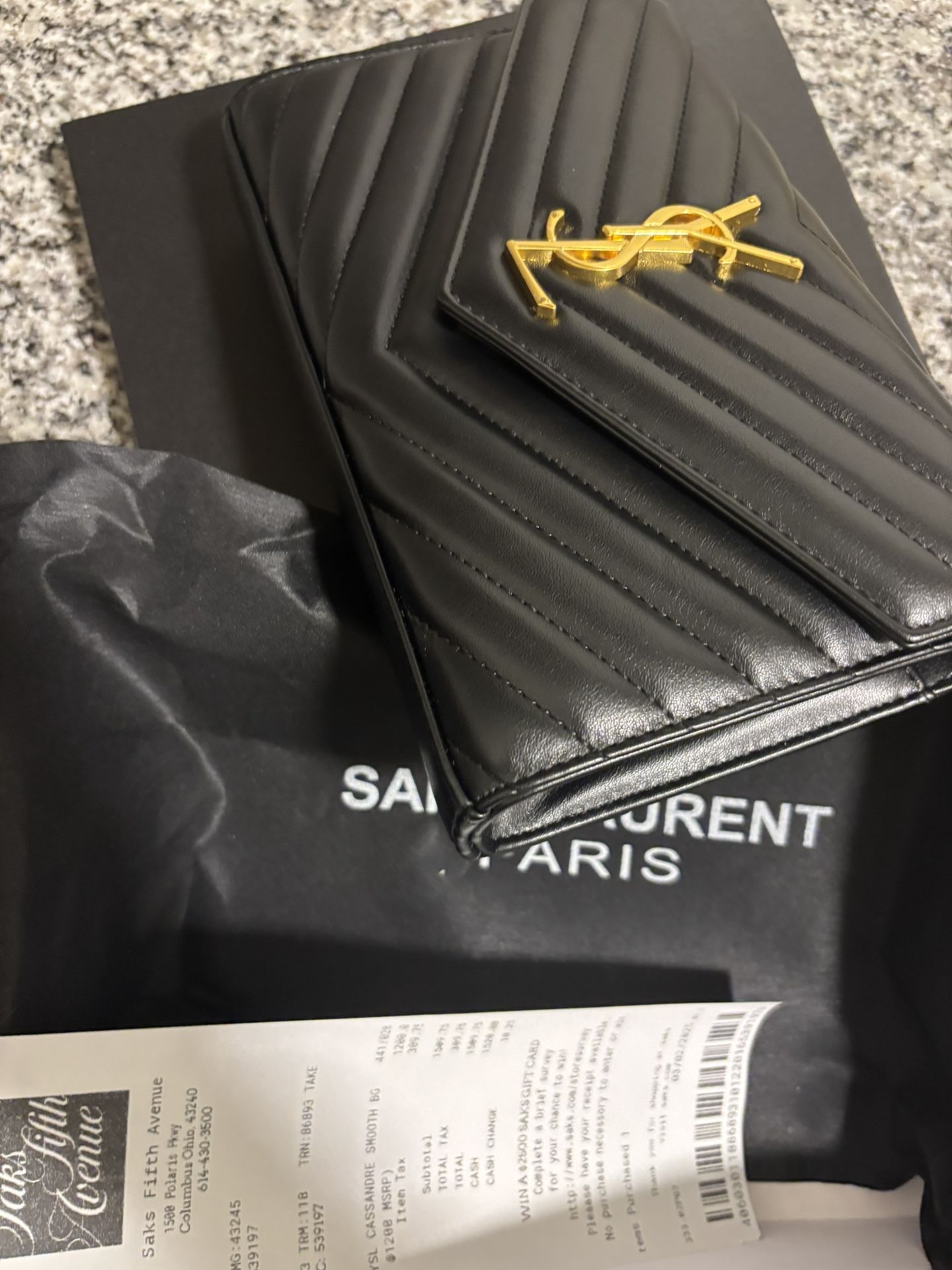 YSL Monogram Envelope Wallet