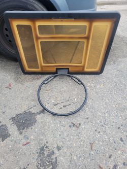 Basketball backboard and rim