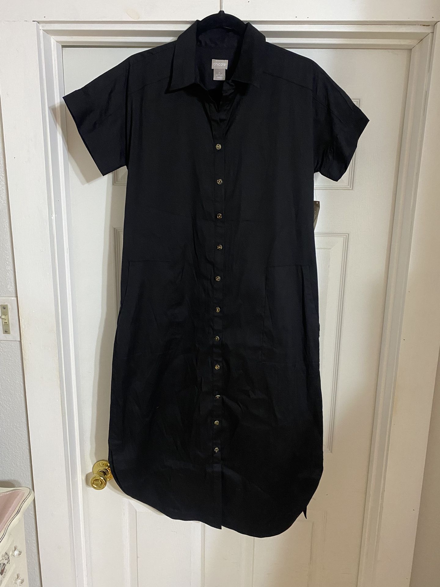 Chicos Poplin Utility Dress NWT